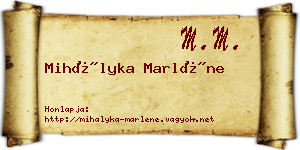 Mihályka Marléne névjegykártya